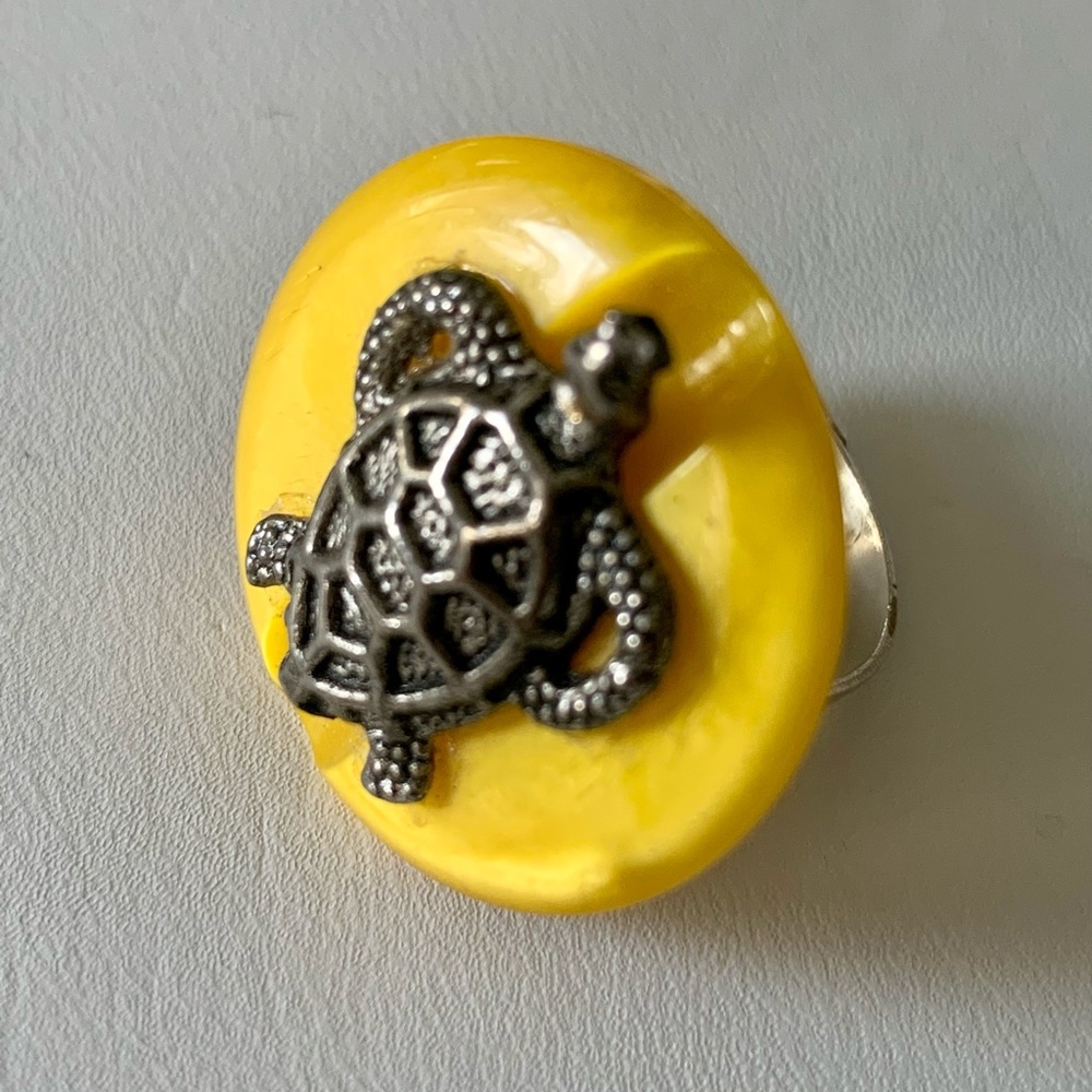 Turtle Ring Yellow Adjustable - image 6